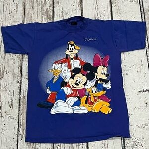 Vintage 1990s Mickey Mouse Cartoon Florida Disney World Tee Top Shirt